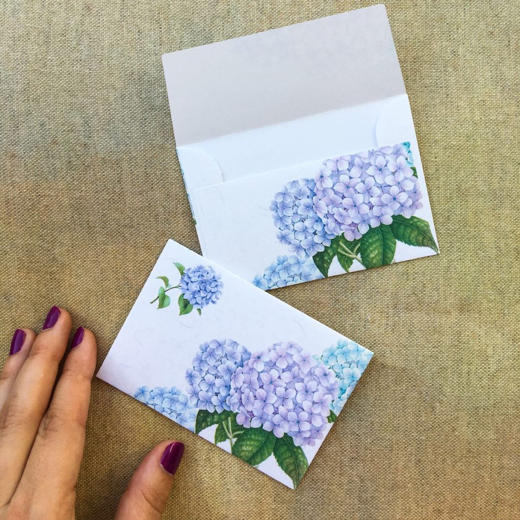 cute mini letter set hydrangea envelopes
